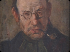 Olio su tavola
Attribuito a Paul Cézanne
Il burbero aspetto di una pipa
e di una fronte aggrottata nell’istante 
