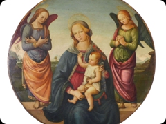 Olio su tavola
Italia, anonimo cinquecentesco
Di epoca rinascimentale, questo tondo 
d’ambito del Perugino mostra l’armoniosa bellezza della Vergine
