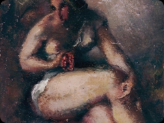 Olio su tela
École de Paris, prima metà del novecento
La pittura violentemente espressionista 
ritrae la fisicità e il mistero di una donna

