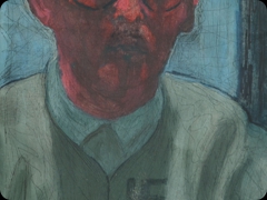 Olio su tela
John Heartfield 
Il fantasma del Nazismo sorge prepotente
in questo spettro dai capelli biondi
